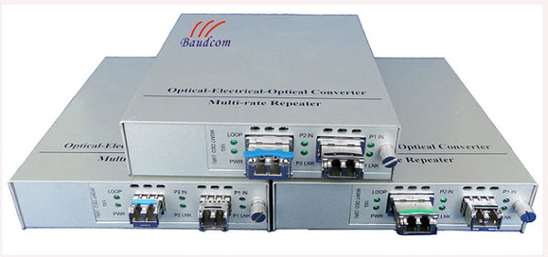 fiber optic repeaters for extending fiber media converters distance