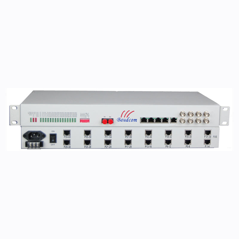 1~64 POTS (FXO/FXS) over Fiber multiplexer
