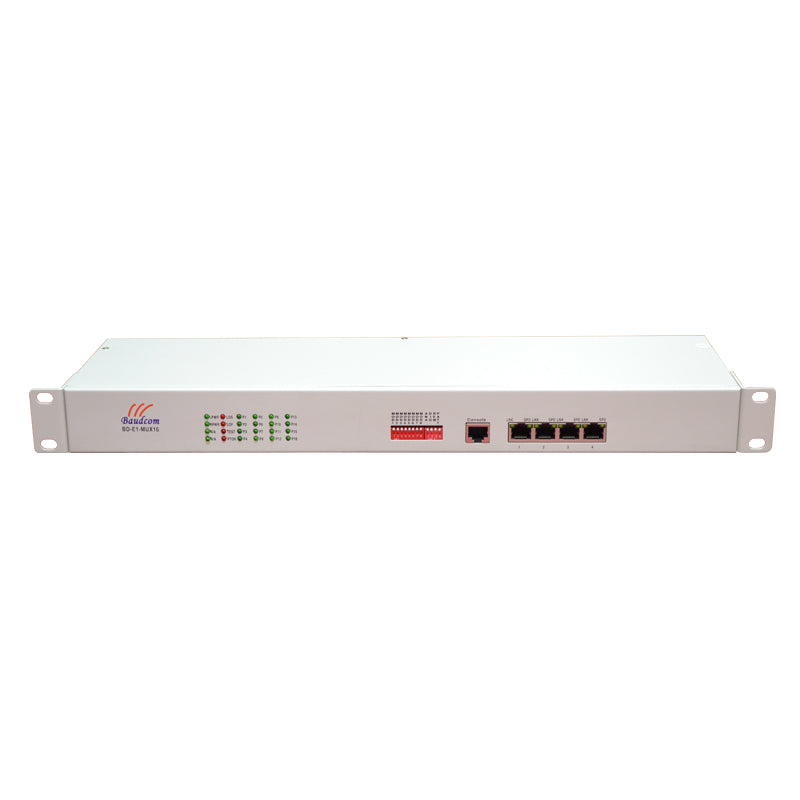 16 Voice POTS/FXS/FXO over E1 Multiplexer with Ethernet & RS232 data