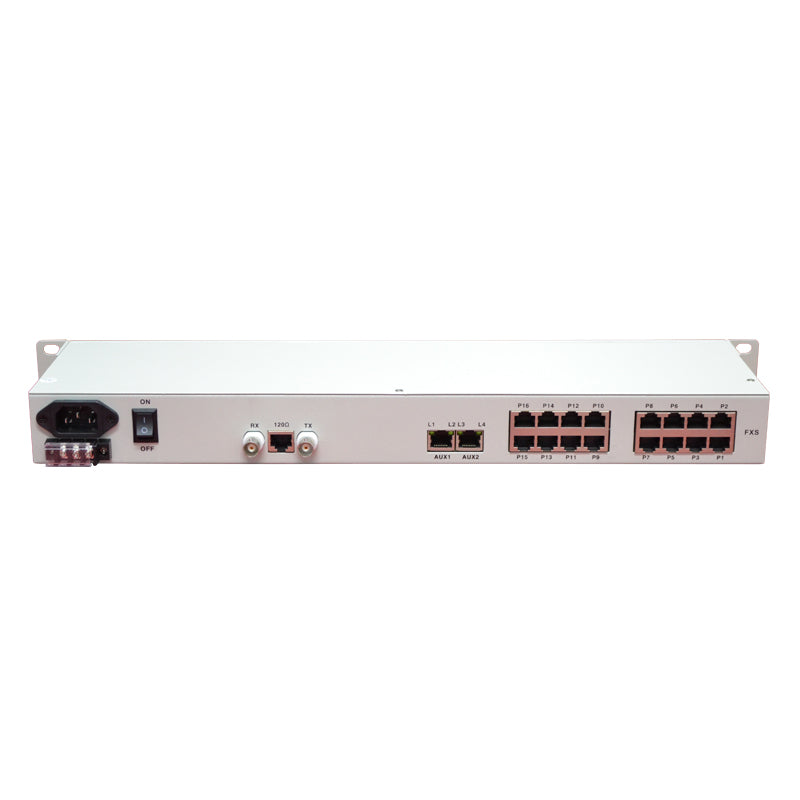 16 Voice POTS/FXS/FXO over E1 Multiplexer with Ethernet & RS232 data