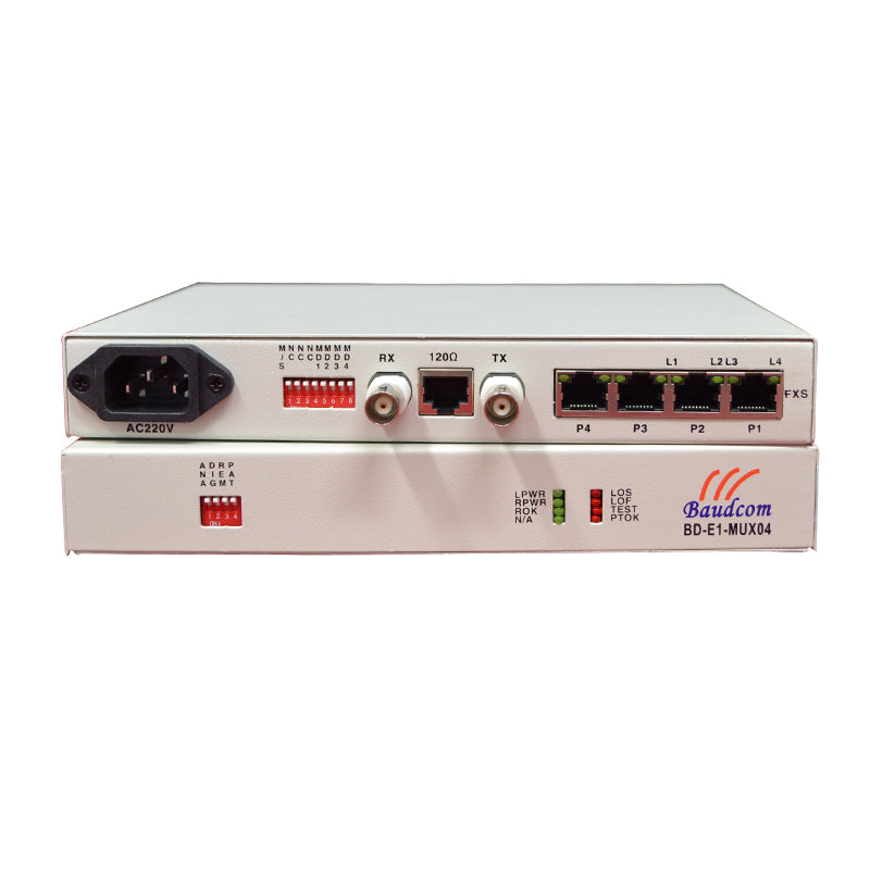 4Channel Voice FXS/FXO Over E1 Multiplexer