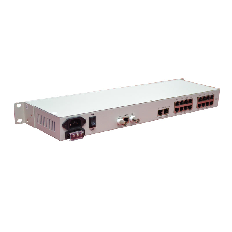 16 Voice POTS/FXS/FXO over E1 Multiplexer with Ethernet & RS232 data