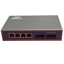 Unmanaged 2x 100Base-FX to 4x 10/100Base-T RJ45 Fiber Media Converter