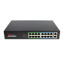 16x10/100M PoE ports 2x10/100/1000M Uplink RJ45 ports Gigabit Uplink PoE Switch